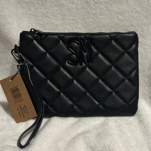 Steve Madden Black Quilted Clutch/Wristlet